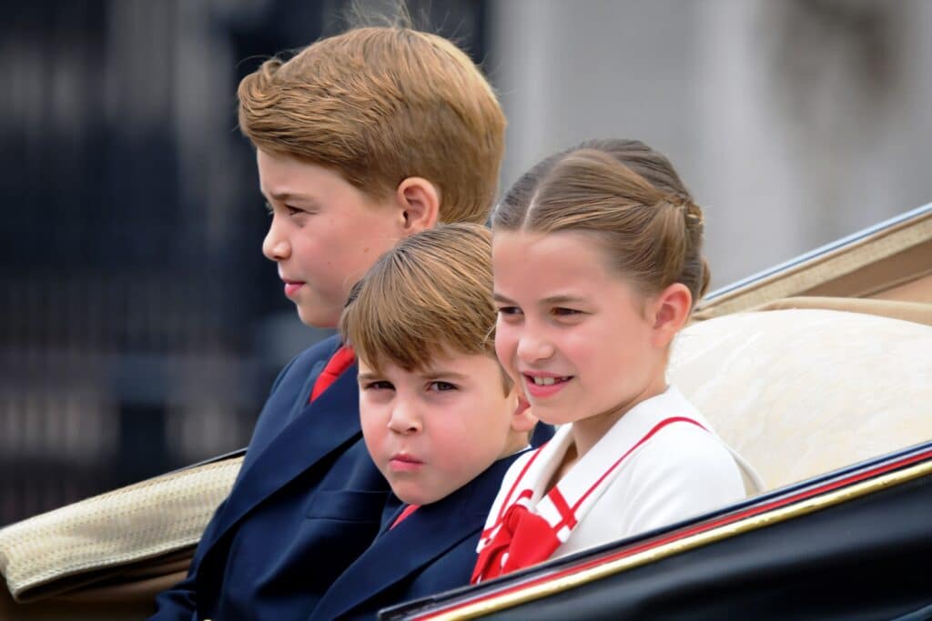 princess charlotte with her two brothers prince george and prince louis