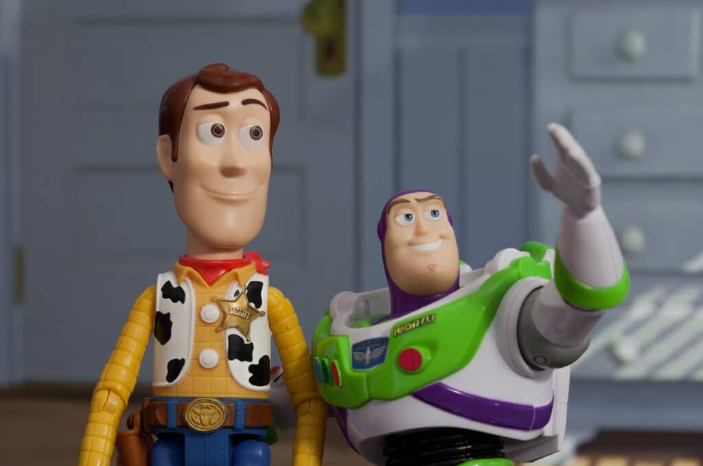 woody and buzz lightyear in toy story