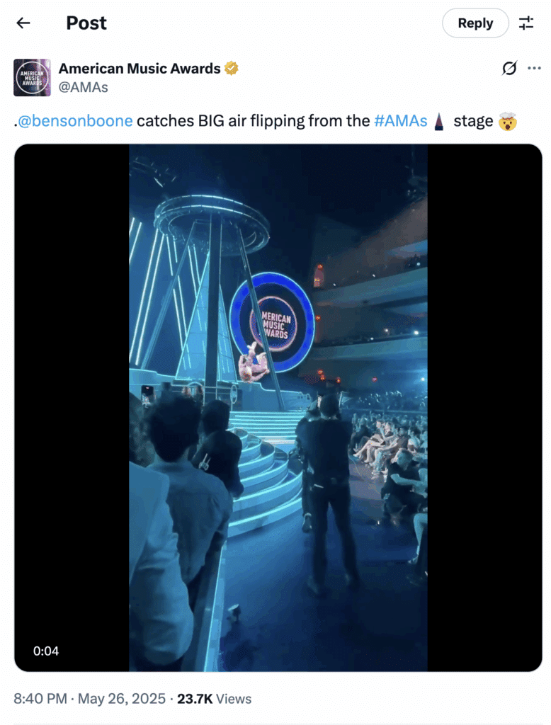 Benson Boone just defied gravity at the AMAs. You have to see this1
