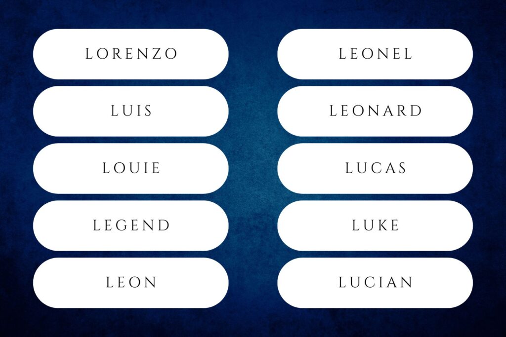 l boy names that start with l