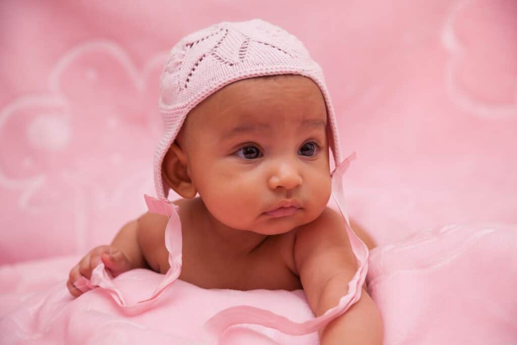 These Rare Baby Girl Names Caught Us Off Guard in 2024 | Korea, Knowledge, Hilton, Grethel, Ferris, Chumy and Astryd were all given to 10 baby girls in 2024. Babies baby girl wearing pink knitted hat
