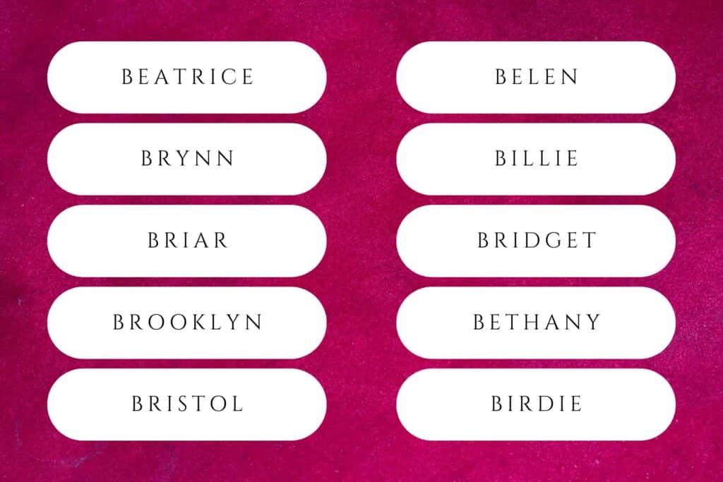 baby girl names that start with a