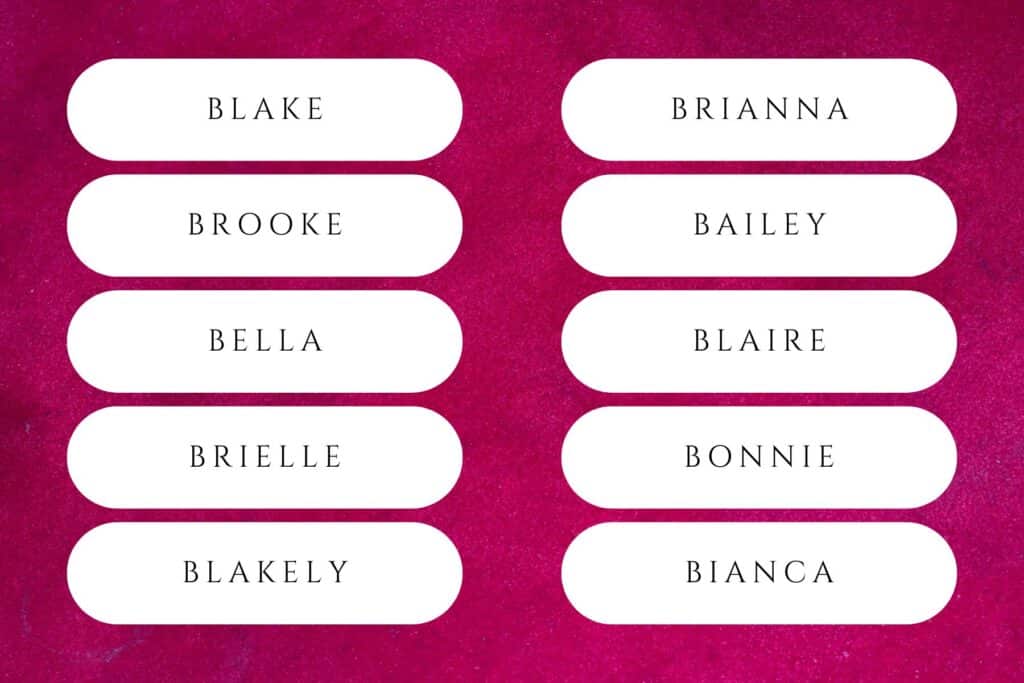baby girl names that start with b