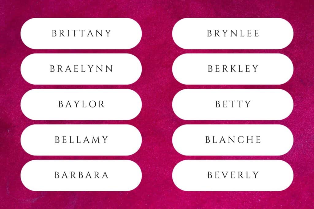 baby girl names that start with a