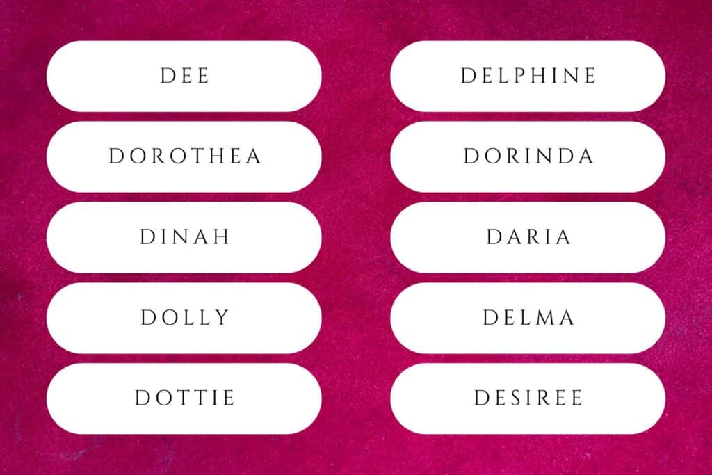 65+ Dazzling & Defiant D Names for Girls | The only two D girl names to crack the top-100 in 2024 were Delilah (50th) and Daisy (76th). Babies baby girl names that start with d