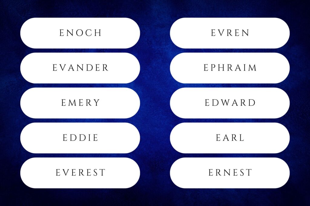 60+ Excellent Ideas for Baby Boy Names Beginning With E | Elijah, Ezra, Ethan and Elias were all top-25 boy names in the U.S. in 2024. Babies boy names that start with e
