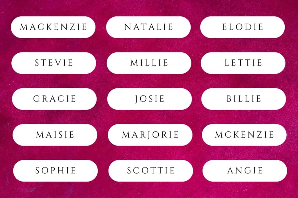 baby girl names ending in ie