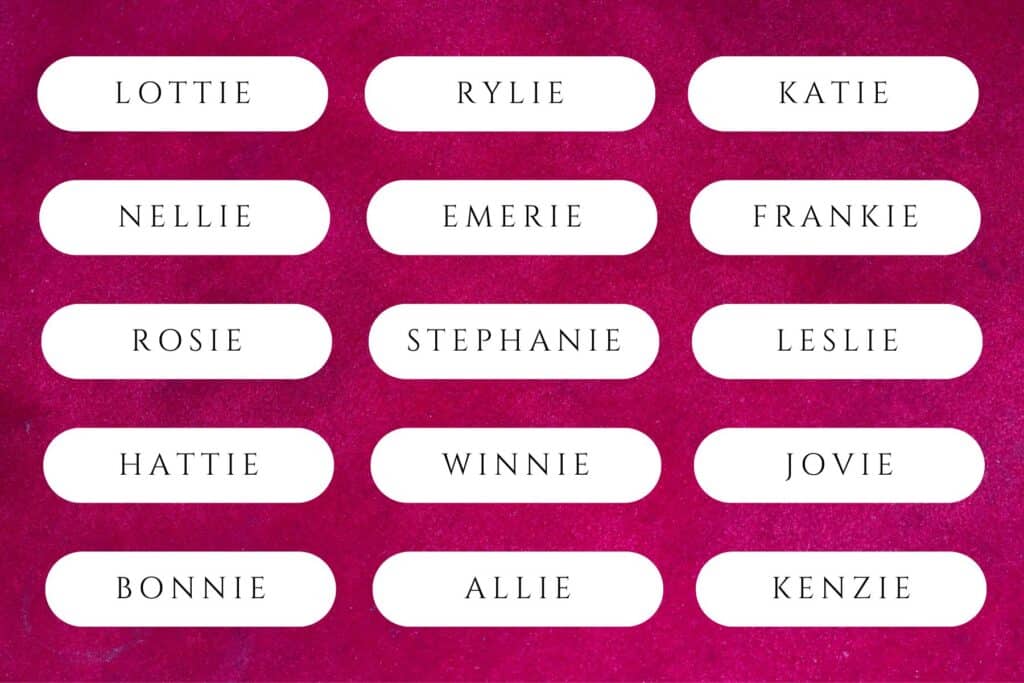 baby girl names ending in ie