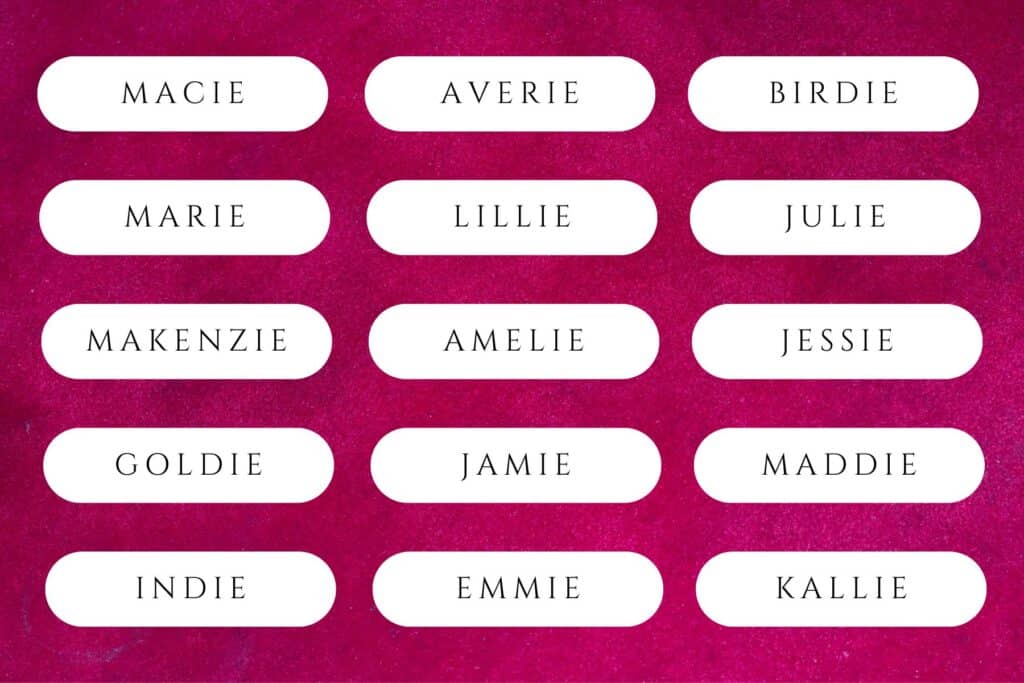 baby girl names ending in ie