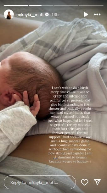 ‘Secret Lives’ star Mikayla Matthews opens up about her 'crazy and intense' birth experience | “I can’t wait to do a birth story time cause it was so crazy and intense and painful yet so perfect.” Pregnancy News mikayla matthews intense birth story