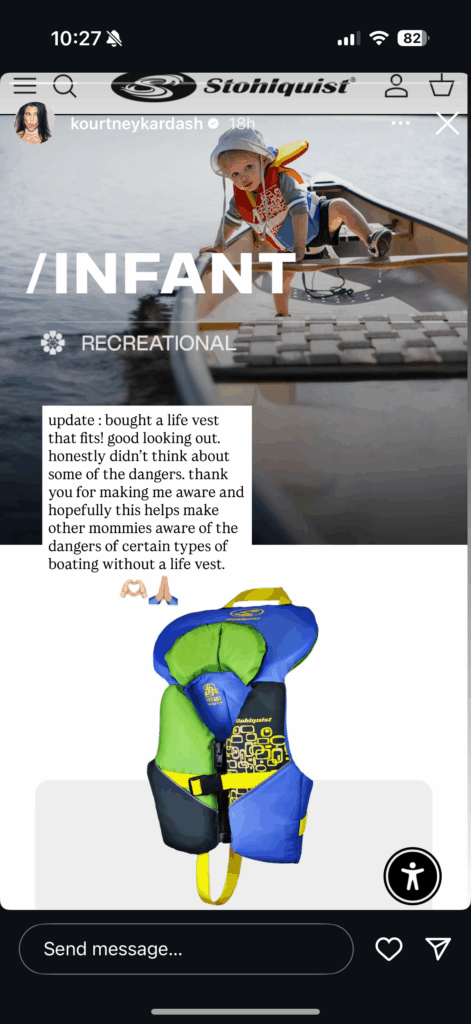 Kourtney Kardashian responds to backlash after taking 1-year-old son on boat without a lifejacket