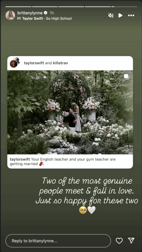 See what Brittany Mahomes had to say about Taylor Swift and Travis Kelce’s engagement | "Your English teacher and your gym teacher are getting married.” Celebrity See what Brittany Mahomes had to say about Taylor Swift and Travis Kelce’s engagement | "Your English teacher and your gym teacher are getting married.”