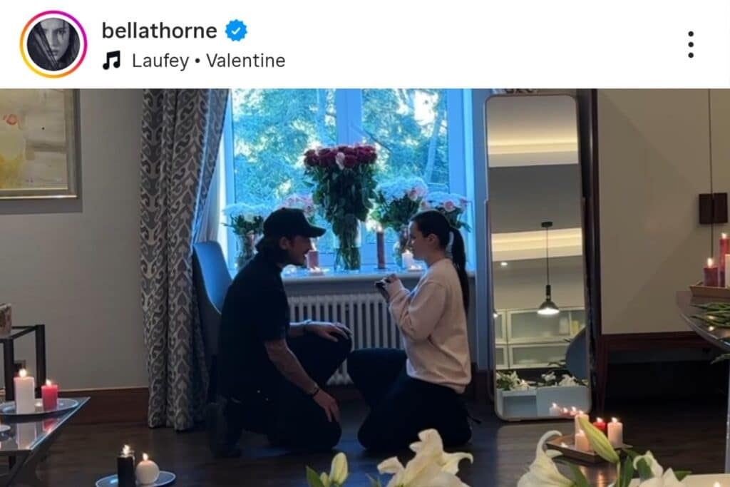 bella thorne and mark emms surprise proposal