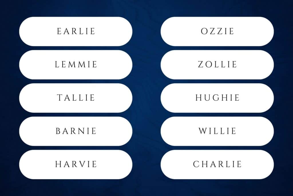 boy names ending in ie