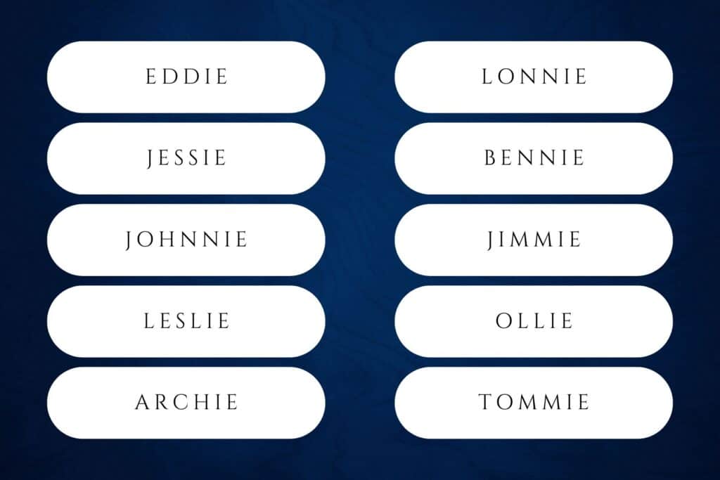boy names ending in ie