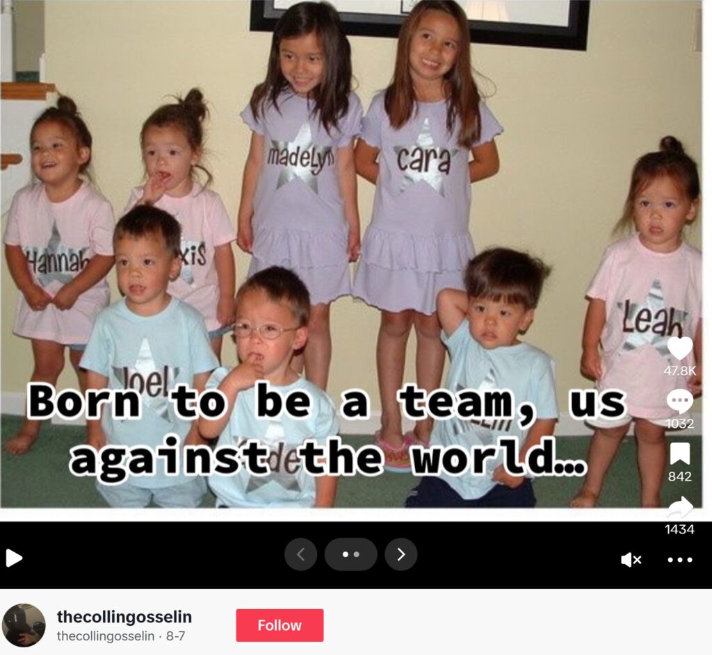 collin gosselin tiktok video about siblings