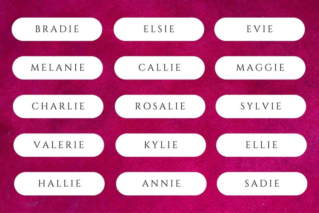 baby girl names ending in ie