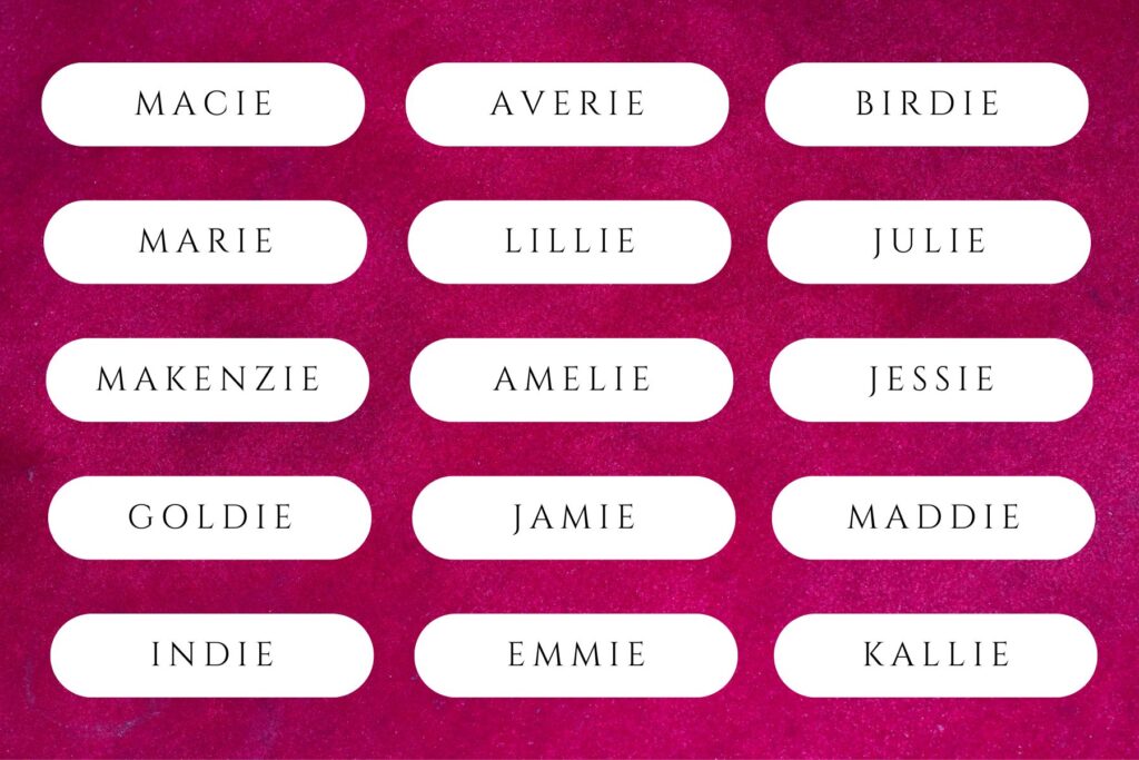 baby girl names ending in ie