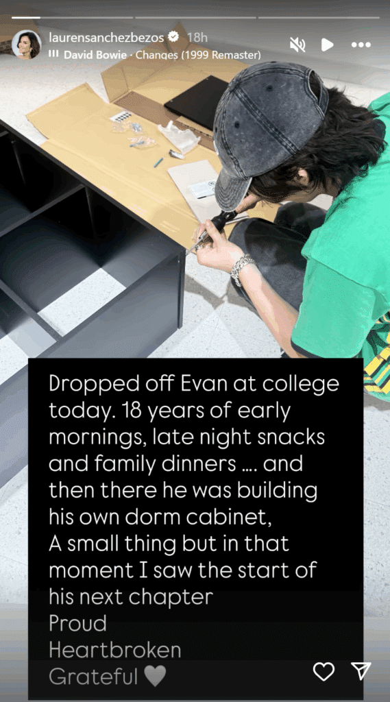 lauren sanchez kids college drop off son evan