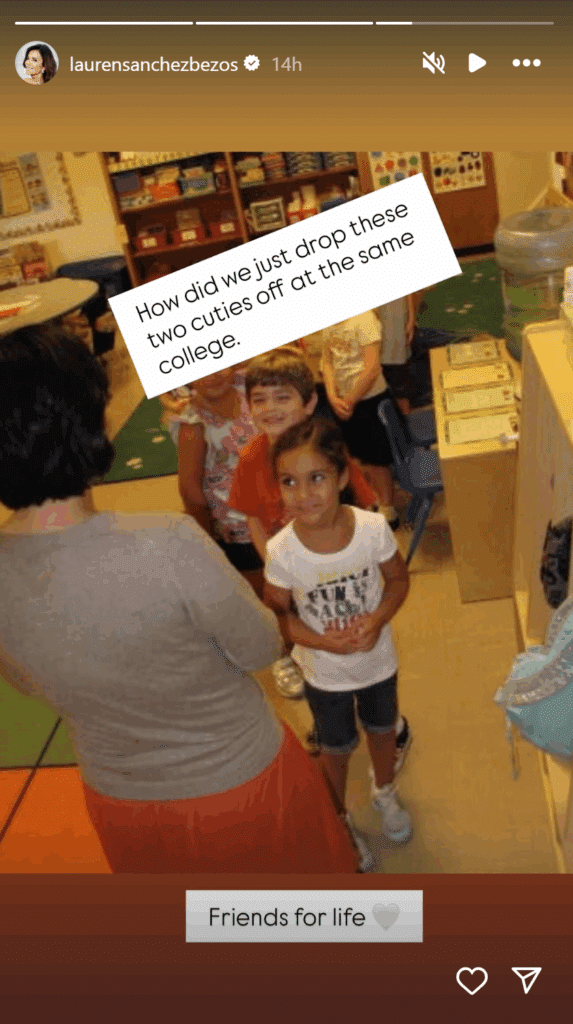 lauren sanchez children evan in class