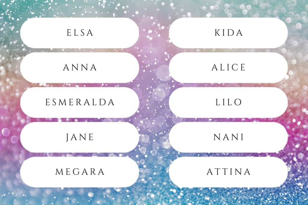 disney princess names for girls