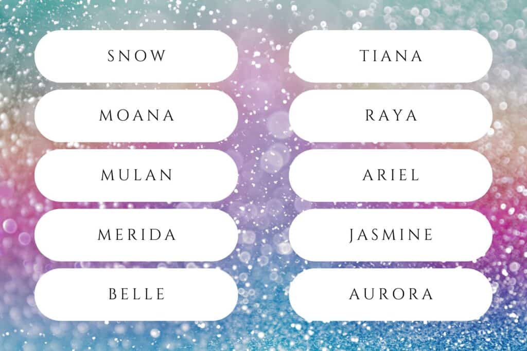 disney princess names for girls