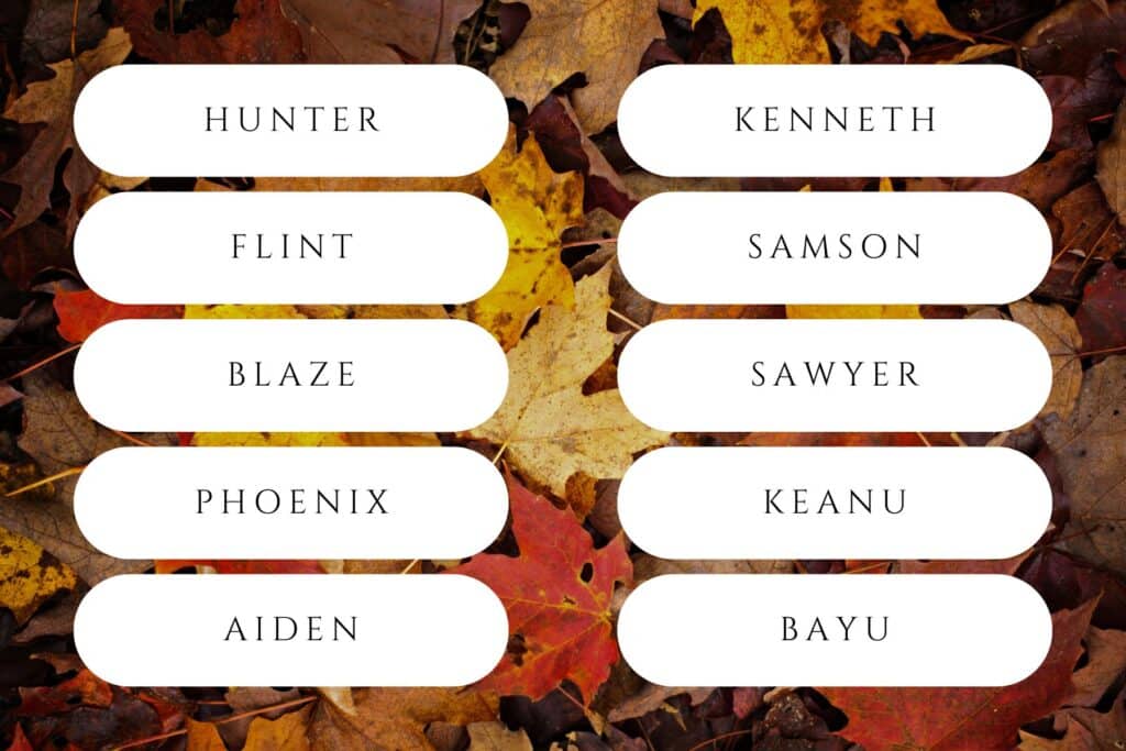 fall names for boys