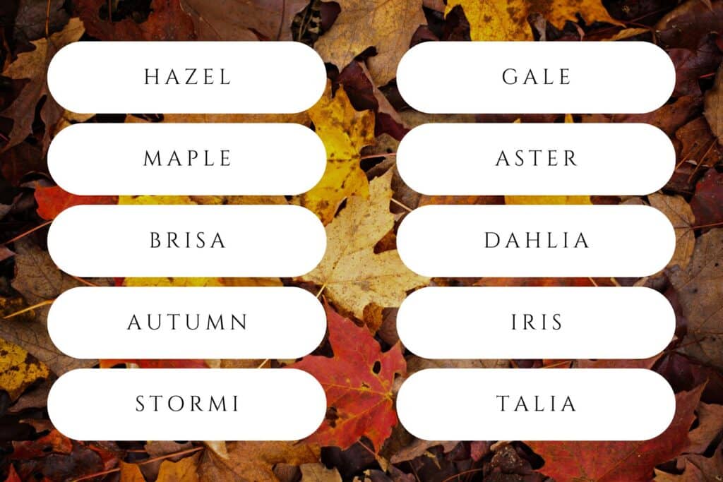 fall names for girls inspired by fall weather