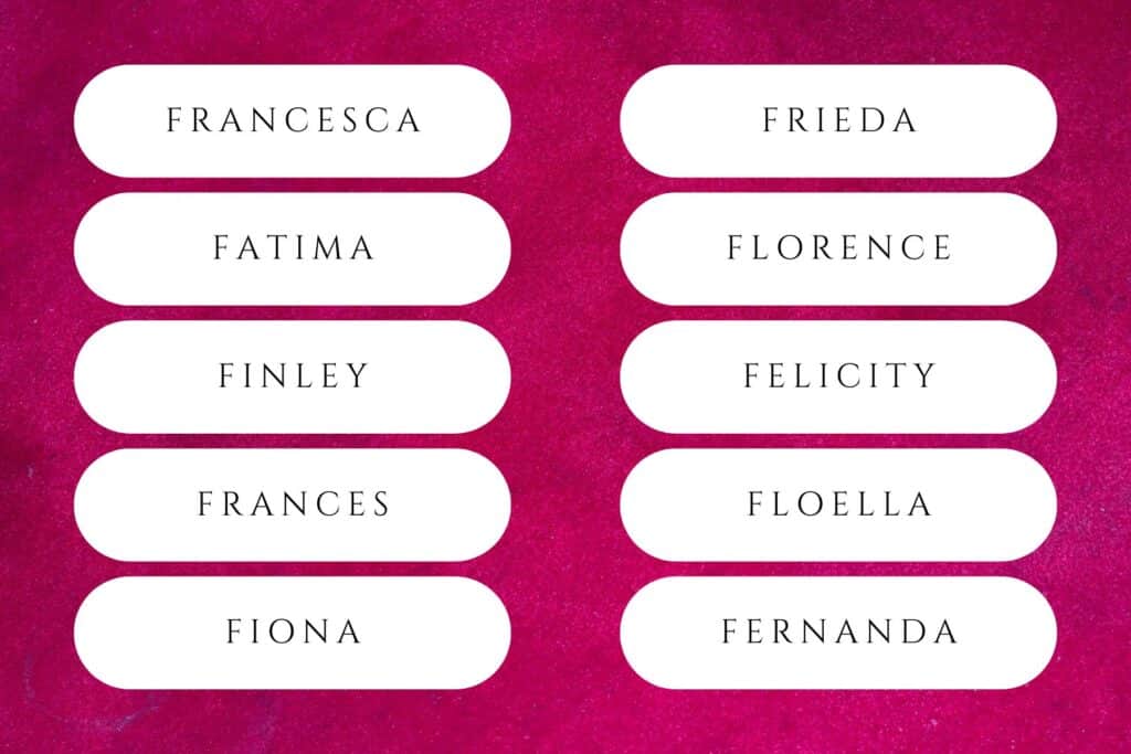 girl names that start with f