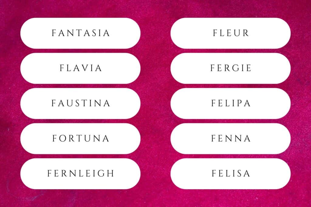 girl names that start with f