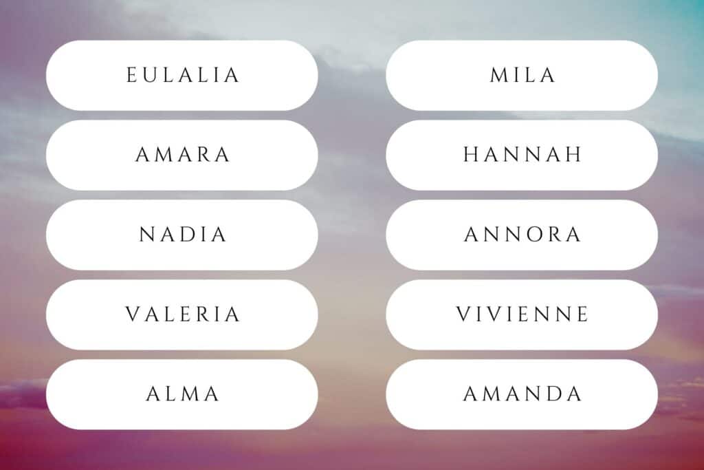 rainbow baby names for girls