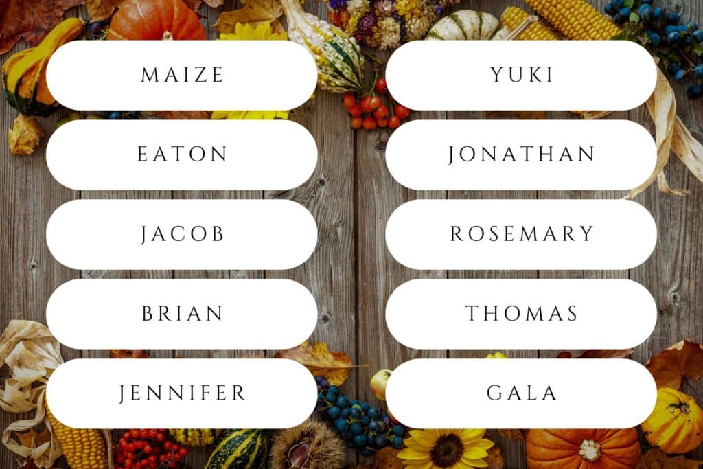 50 Thanksgiving names your family can be thankful for this year