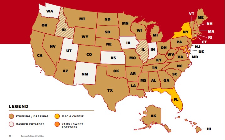 New data reveals the one Thanksgiving side dish your state loves more than anything else