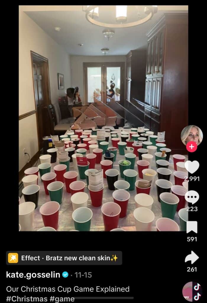 Kate Gosselin finally reveals what the ‘Christmas Cup Game’ is. ‘Highlight of our Christmas’