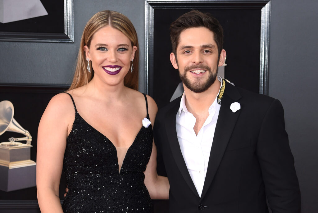911504614 thomas rhett and wife lauren akins at grammy awards