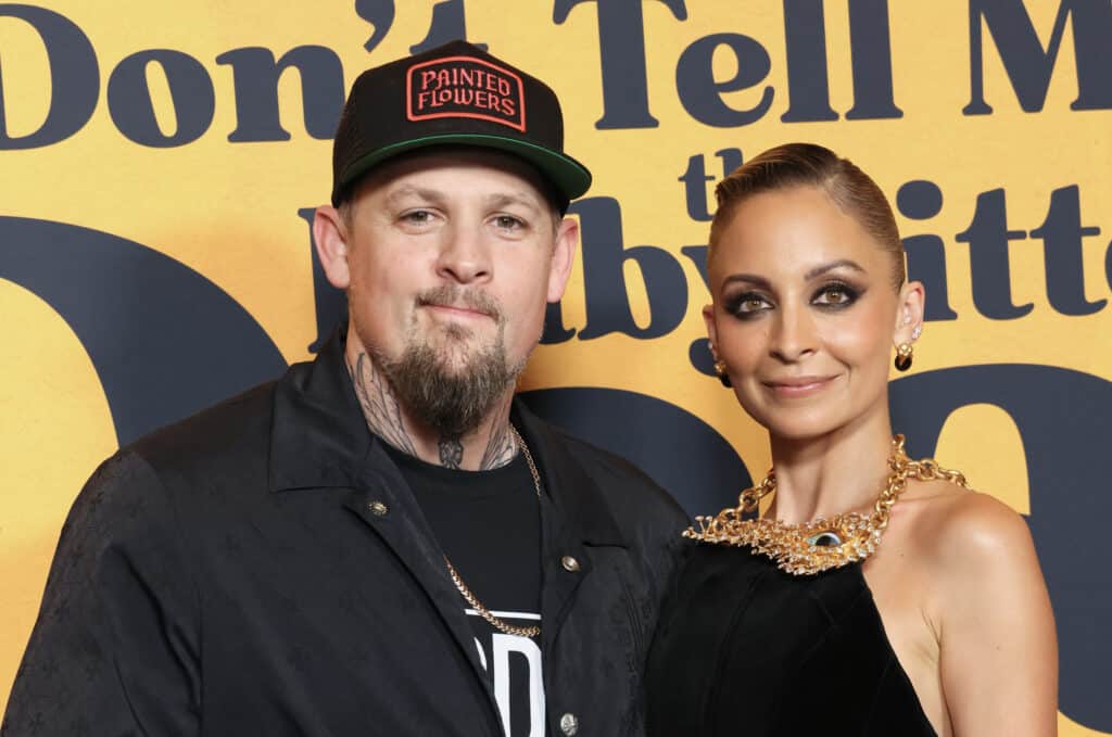 2134282194 nicole richie and joel madden at premiere of dont tell mom the babysitters dead